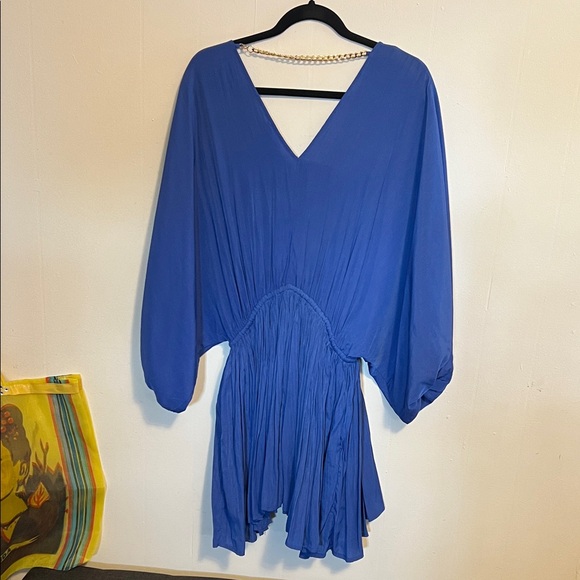 Mustard seed boutique Blue V-Neck Dress with Chain Detail - Picture 4 of 6